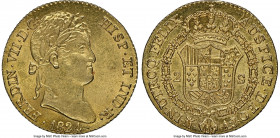 Ferdinand VII gold 2 Escudos 1824 M-AJ MS64 NGC, Madrid mint, KM483.1, Cal-1630. A splendid near-gem piece, boasting deeply-engraved motifs and lumino...