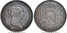Isabel II 20 Reales 1851 MS61 NGC, Madrid mint, KM593.2. A deeply-toned specimen, bearing razor-sharp devices and semi-prooflike fields.

HID098012420...