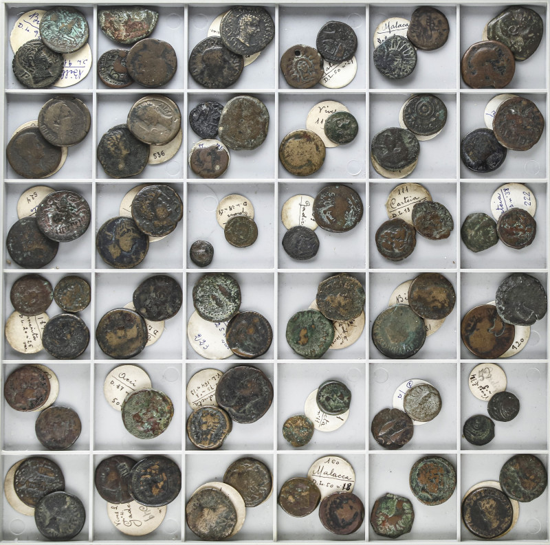 Lote 135 monedas cobres. AE. Incluye Cuadrantes, Semis y Ases. Variedad de cecas...