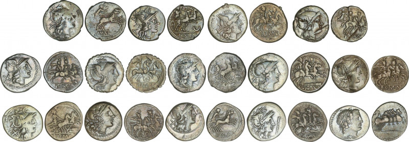 Lote 14 monedas Denario. ANÓNIMOS. AR. Varios tipos. IMPRESCINDIBLE EXAMINAR. BC...