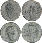 Lote 2 monedas As. Acuñadas el 85-91 d.C. DOMICIANO. AE. Procedentes de la colección Scipio. A EXAMINAR. C-85, 131. MBC+.