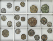 Lote 21 monedas AE (4), Sestercio (3) y Denario (14). Acuñadas el198-217 d.C. CARACALLA. AE y AR. IMPRESCINDIBLE EXAMINAR. BC a MBC+.