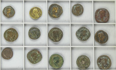 Lote 15 monedas As, Dupondio (4) y Sestercio (10). Acuñadas el 222-235 d.C. ALEJANDRO SEVERO. AE. Casi todas diferentes: dos sestercios repetidos. A E...