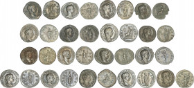 Lote 17 monedas Denario. Acuñadas el 222-235 d.C. ALEJANDRO SEVERO. AR. Pátina. A EXAMINAR. MBC- a EBC-.