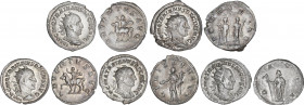 Lote 5 monedas Antoniniano. Acuñada el 249-251 d.C. TRAJANO DECIO. AR. Reversos: 2x ADVENTVS AVG, DACIA, GEN.ILLVRICI y PANNONIAE. A EXAMINAR. EBC- a ...