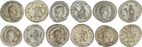 Lote 6 monedas Antoniniano. Acuñadas el 249-251 d.C. TRAJANO DECIO. AR. Solo una repetida. A EXAMINAR. EBC- a EBC.