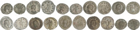 Lote 10 monedas Antoniniano. Acuñadas el 253-268 d.C. GALIENO. AE. Todos los reversos diferentes. A EXAMINAR. MBC a EBC-.