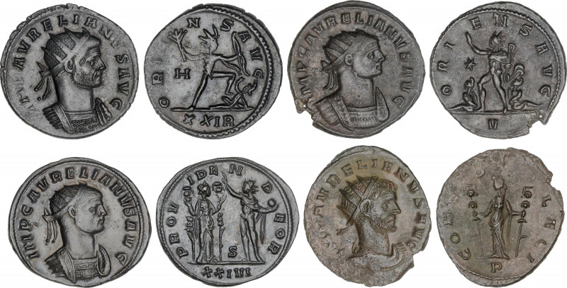 Lote 4 monedas Antoniniano. Acuñada el 270-275 d.C. AURELIANO. AE/Ve. A EXAMINAR...