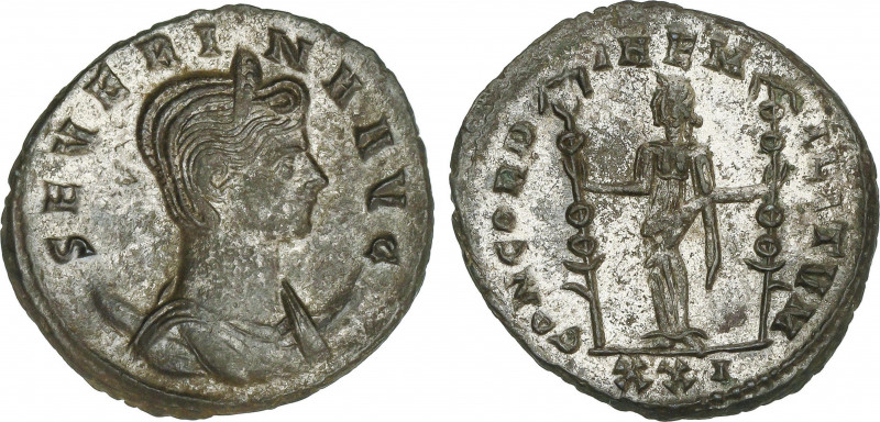 Antoniniano. Acuñada el 270-275 d.C. SEVERINA. ESCASA. Anv.: SEVERINA AVG. Busto...