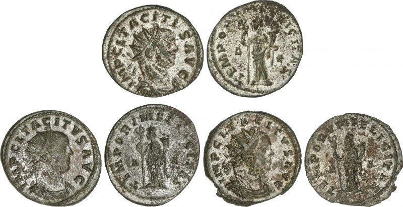 Lote 3 monedas Antoniniano. Acuñadas el 275-276 d.C. TÁCITO. Anv.: IMP. CL. TACI...