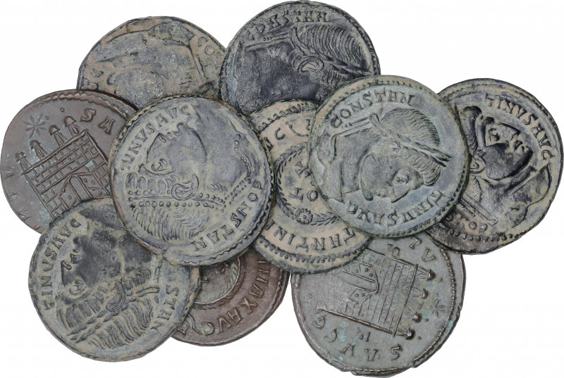 Lote 10 monedas Follis 19 mm. Acuñadas el 320-330 d.C. CONSTANTINO I. ARELATE. R...