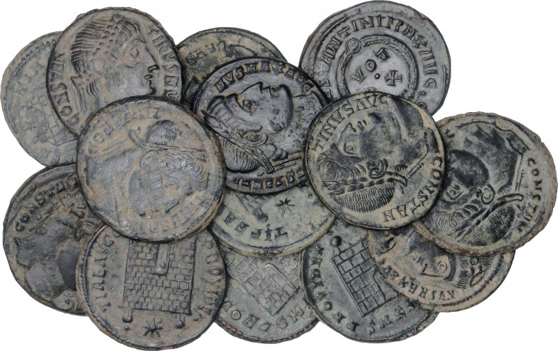 Lote 14 monedas Follis 19 mm. Acuñadas el 306-337 d.C. CONSTANTINO I. ALEJANDRIA...