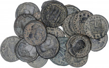 Lote 19 monedas Follis 19 mm. Acuñadas el 306-337 d.C. CONSTANTINO I. SISCIA (11) y TESALONICA (8). AE. Varios tipos, leyendas y exergos. IMPRESCINDIB...