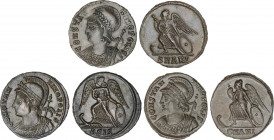 Lote 3 monedas 1/2 Centenional. Acuñadas el 332-340 d.C. . CONSTANTINOPOLIS. ACUÑACIONES EFECTUADAS DURANTE LOS GOBIERNOS DE CONSTANTINO I y II y CONS...