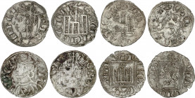 Lote 4 monedas Noven (2) y Cornado (2). ALFONSO X, SANCHO IV (2) y ALFONSO XI. BURGOS (3) y LEÓN. A EXAMINAR. MBC- a MBC+.