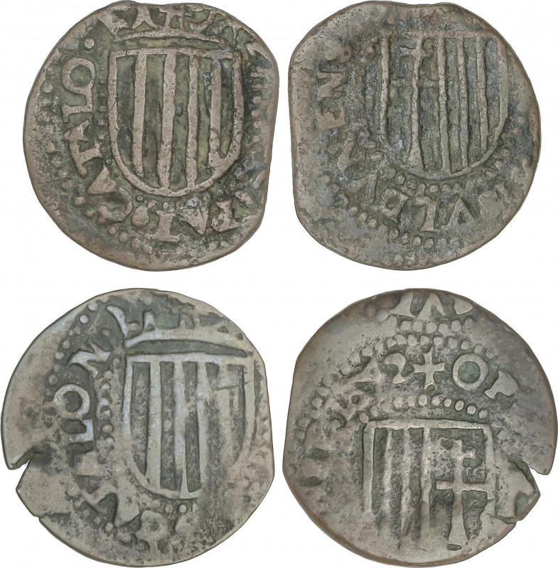 Lote 2 monedas Sisé. 1642 y Fecha no visible. BESALÚ. ESCASAS. La de 1642, cruz ...