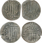 Lote 2 monedas Sisé. 1642 y Fecha no visible. BESALÚ. ESCASAS. La de 1642, cruz patriarcal a la derecha del escudo, la de fecha no visible a la izquie...