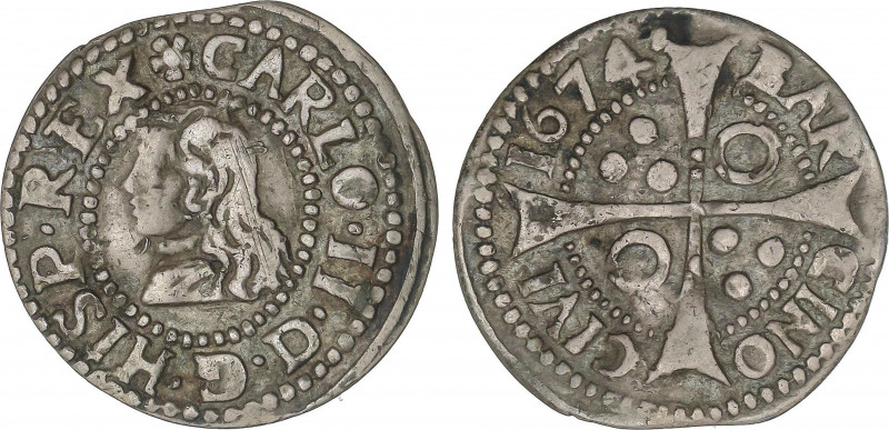 Croat. 1674. BARCELONA. 2,11 grs. Anillos en 2º y 3er espacio. AC-198. (MBC+).