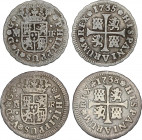 Lote 2 monedas 1/2 Real. 1735 y 1738. MADRID. J.F. AC-184/85. MBC-.