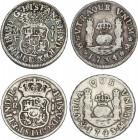 Lote 2 monedas 1 Real. 1734/3 y 1743. MÉXICO. Columnarios. AC-508, 519. MBC- y MBC.