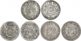 Lote 3 monedas 1 Real. 1751, 1753 y 1755. MADRID (2) y MÉXICO. Un columnario. AC-175, 179, 192. BC+ a MBC.