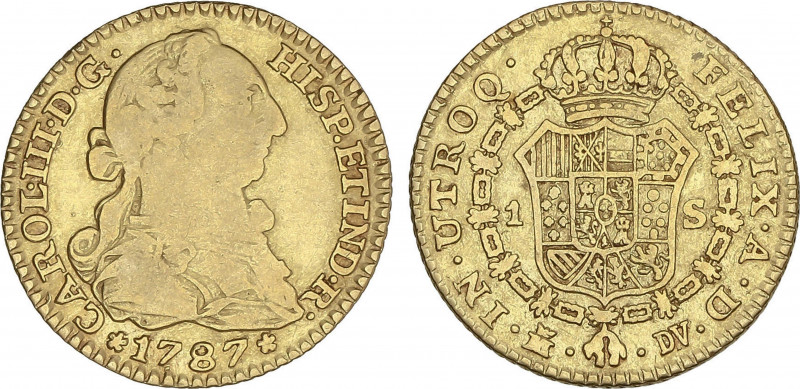 1 Escudo. 1787. MADRID. D.V. 3,36 grs. AC-1370. MBC-/MBC.