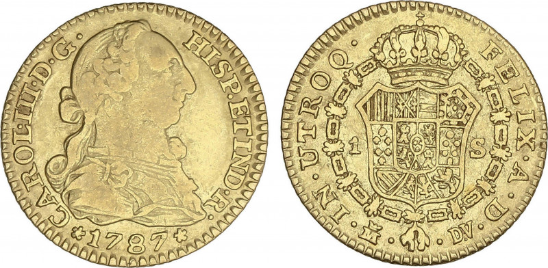 1 Escudo. 1787. MADRID. D.V. 3,34 grs. AC-1370. MBC-/MBC.