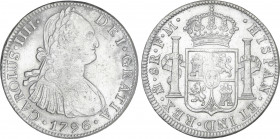 8 Reales. 1796. MÉXICO. F.M. 26,88 grs. (Limpiada). AC-959. EBC-.