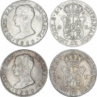 Lote 2 monedas 4 Reales. 1810. MADRID. A.I. Modulo 2 reales. (una pequeñas rayitas, algo limpiadas). AC-14. MBC+ a EBC-.