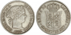 40 Céntimos de Escudo. 1866. MADRID. 5,12 grs. AC-501. EBC-.