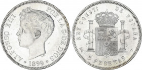 5 Pesetas. 1899 (*18-99). S.G.-V. Brillo original. EBC/EBC+.
