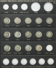 Lote 14 monedas 50 Céntimos. GOBIERNO PROVISIONAL, ALFONSO XII y ALFONSO XIII. Todos diferentes. Destacan los de 1869 y 1870 (Estrellas no visibles). ...