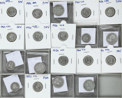 Lote 19 monedas 50 Céntimos y 1 Peseta. 1880 a 1910. GOBIERNO PROVISIONAL a ALFONSO XIII
 50 cts: 1880 (2), 1885 *86, 1892, 1900, 1904 *04 (5), *10 (...