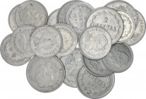 Lote 10 series 2 monedas 1 y 2 Pesetas. 1937. GOBIERNO de EUZKADI. Ni. A EXAMINAR. HG-208. EBC- a EBC.