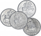 Lote 4 monedas 10 Céntimos. 1940, 1941, 1945 y 1953. A EXAMINAR. SC.