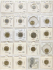 Lote 129 monedas. ESTADO ESPAÑOL y JUAN CARLOS I. Pequeños ERRORES de acuñación: Agujero central desplazado, leves marcas incusas, cospel desplazado…E...