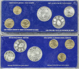 Lote 2 Set 6 moneda 20 a 3.000 Pesos. 1977 y 1978. CuAlNi (6) y AR (6). Mundial de Fútbol Argentina´ 78. En presentación original. KM-MS3, MS5 (KM-75/...