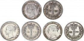 Lote 3 monedas 1 Penny. 1859, 1871, 1878. VICTORIA. AR. Procedentes de Maundy set. A EXAMINAR. KM-727. EBC- a EBC+.