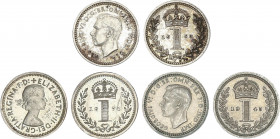 Lote 3 monedas 1 Penny. 1945, 1950, 1976. GEORGE VI (2), ELISABETH II. AR. 1976 rayitas en reverso. A EXAMINAR. KM-846, 870, 898. EBC a SC.