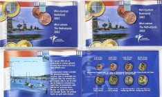 Lote 3 Mini Coinset. 2002. En Presentaciones originales 1 Céntimo a 2 Euro. PRUEBAS.