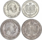 Lote 2 monedas 1 Perper y 2 Perpera. 1914. NICHOLAS I. 4,97 y 9,96 grs. AR. KM-14, 20. EBC- y EBC.