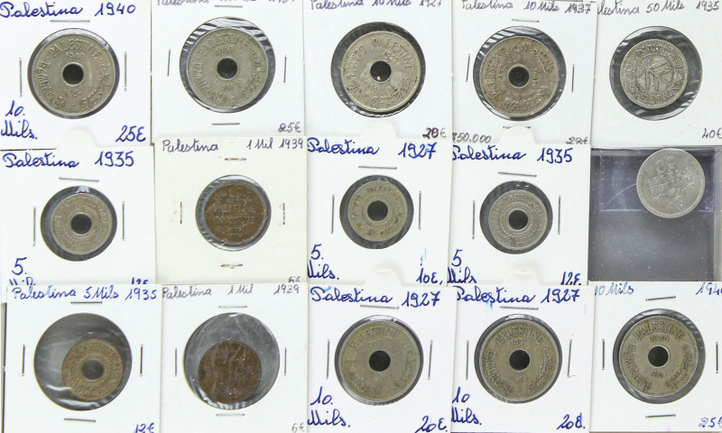 Lote 16 monedas 1 (2), 5 (5), 10 (7) y 50 Mils (2). Br, CuNi, AR. KM-1, 3, 3a, 4...