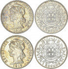 Lote 2 monedas 1 Escudo. 1915 y 1916. AR. Las dos con brillo original y pátina dorada irregular en anverso. KM-564. EBC.