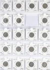 Lote 127 monedas 1 Rappen a 1/2 Franc. 1850 a 2009. Br, CuNi, AR (33). 1 (10), 2 (8), 5 (24), 10 (21), 20 Rappen (24) y 1/2 Franc (40). Las de 1/2 Fra...