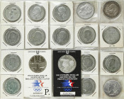 Lote 23 monedas. S.XX. ALEMANIA, BULGARIA (13), CANADÁ, ESTADOS UNIDOS (7), GAMBIA. AR. Destacan entre otras, 3 presentaciones originales de monedas d...