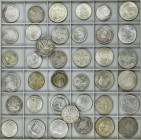 Lote 38 monedas. 1872 a 1972. BOLIVIA, EGIPTO, ESTADOS UNIDOS, PORTUGAL, SUDÁFRICA, URUGUAY…. AR. Contiene monedas tamaño modulo medio y tipo duro. A ...