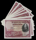 Lote 50 billetes 50 Pesetas. 15 Agosto 1928. Velázquez. Serie E. Todos correlativos. Ed-354. SC .