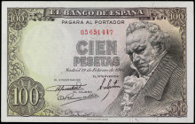 100 Pesetas. 19 Febrero 1946. Goya. Sin Serie. Ed-451. EBC-.