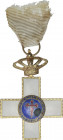 Constancia Suboficiales. Cruz Sencilla. Metal dorado y esmaltes. Ø 59x49 mm. Con corona Real articulada y anilla original. PG-946. EBC.