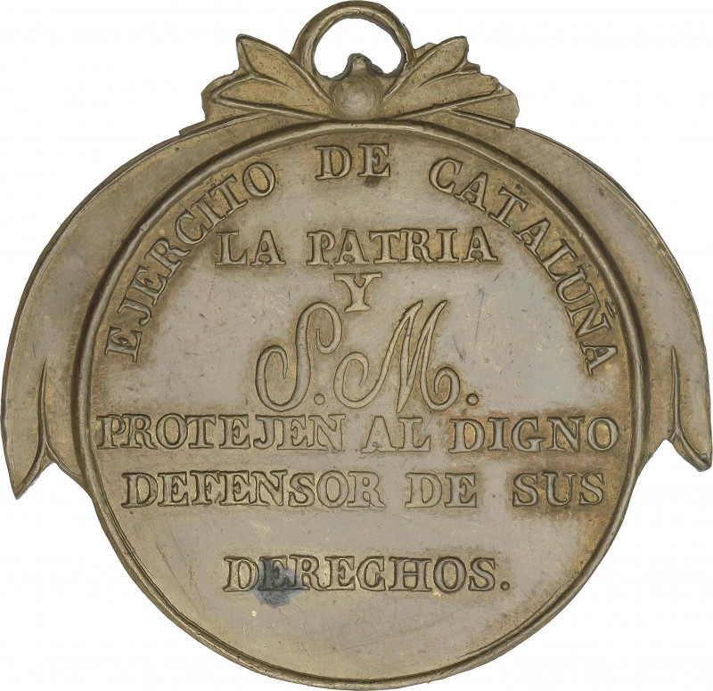 La Patria y S.M. protejen al digno defensor de sus derechos. EJERCITO DE CATALUÑ...
